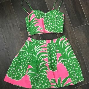 Lilly Pulitzer Parfait Crop Top Skirt Set Size 0